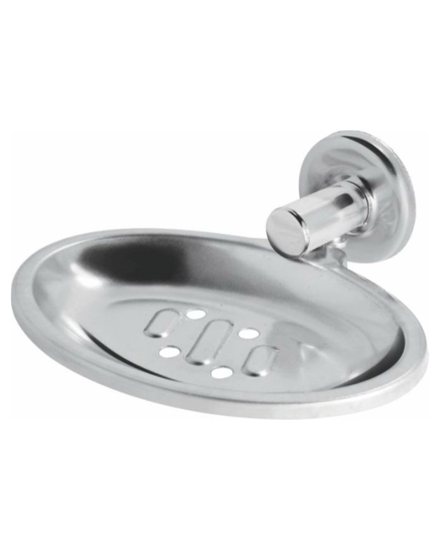 Saboneteira de parede em inox com furos de dreno